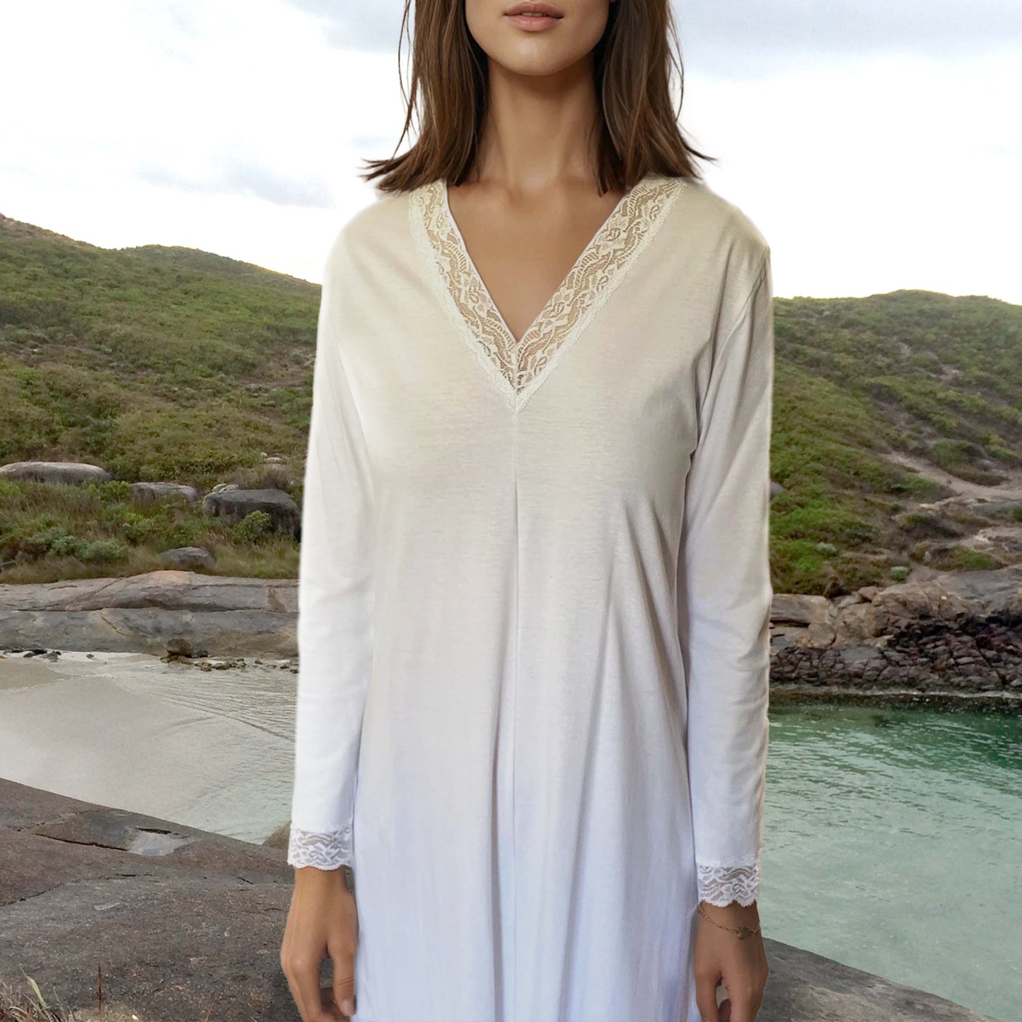 Mustique Long Winter Organic Cotton Nightgown