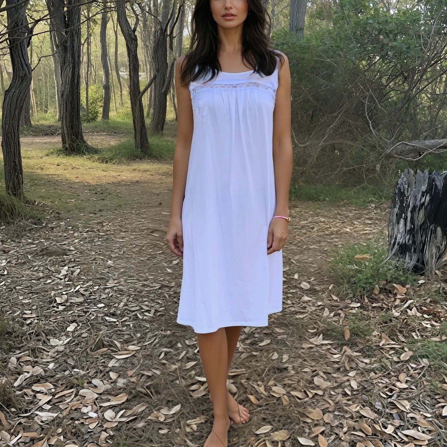 Moorea Organic Cotton Nightgown - White
