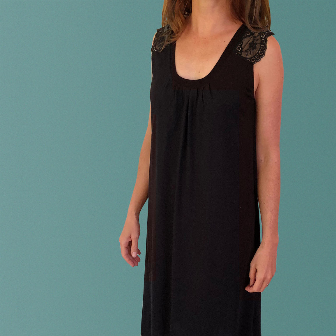 Womens nighties Australia. Cotton and lace nightgown made from certified organic cotton.