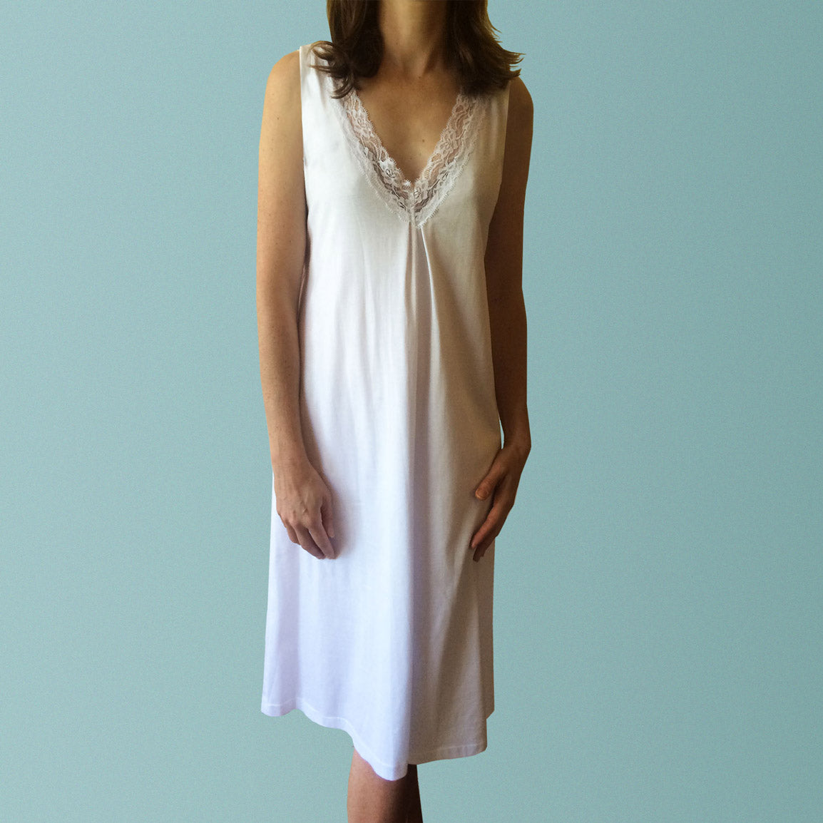 Plus size cotton nighties Australia. Organic cotton and lace nightgown made in Australia. Black and white nighties. Nighties buy online