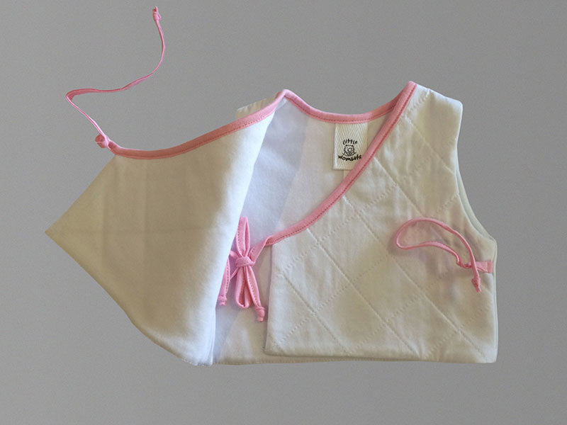 Little Wombats White Organic Cotton Quilted Vest
