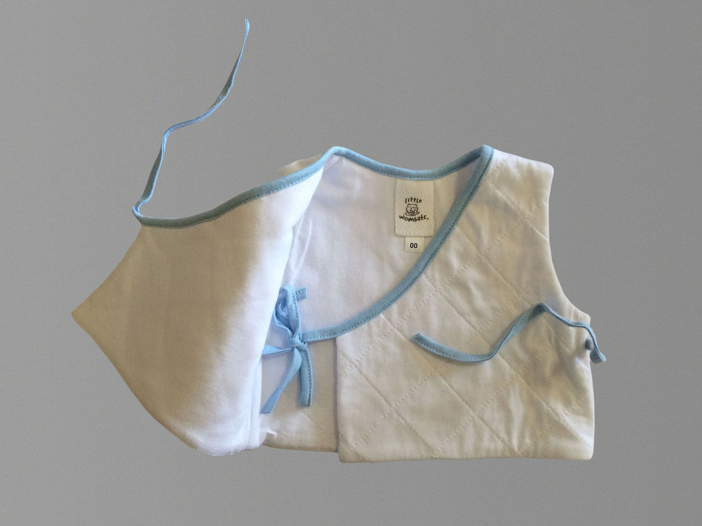 Little Wombats White Organic Cotton Quilted Vest