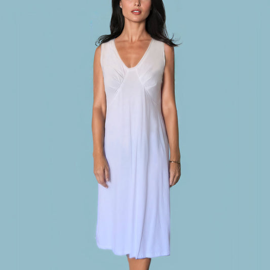 Womens nighties Australia. White summer cotton nightgown made from certified organic cotton.