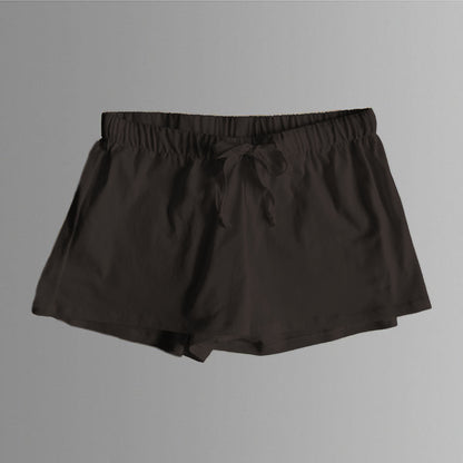 Charcoal grey organic cotton shorts. Women's organic sleepwear. Sleepwear shorts. Australian sleepwear brands. Online sleepwear Australia.