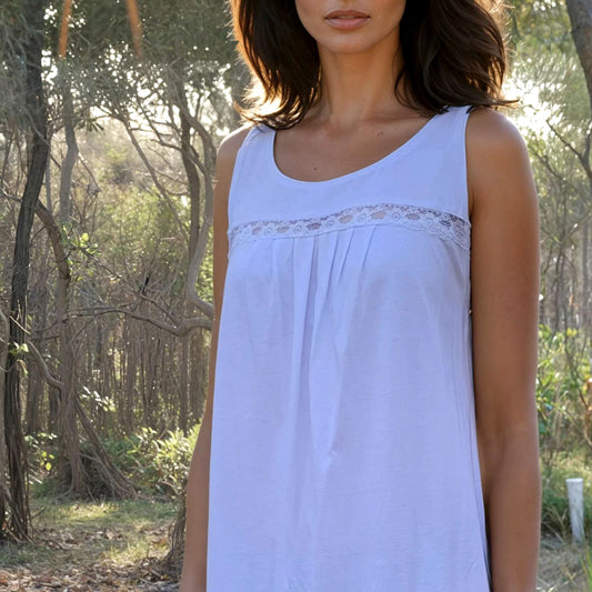 Moorea Organic Cotton Nightgown - White