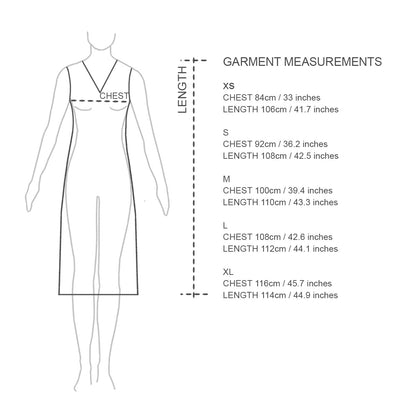 Sizing Chart. Womens nighties Australia. Organic cotton and lace nightgown made in Australia.