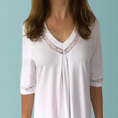 Womens nighties Australia. Organic cotton and lace nightgown made in Australia. Plus size cotton nighties Australia. Ethical sleepwear. Australian sleepwear brands.