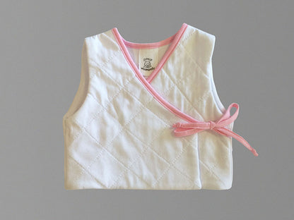 Little Wombats White Organic Cotton Quilted Vest