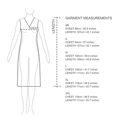 Sizing chart. Australian sleepwear. Sleepwear for women. Plus size cotton nighties Australia.