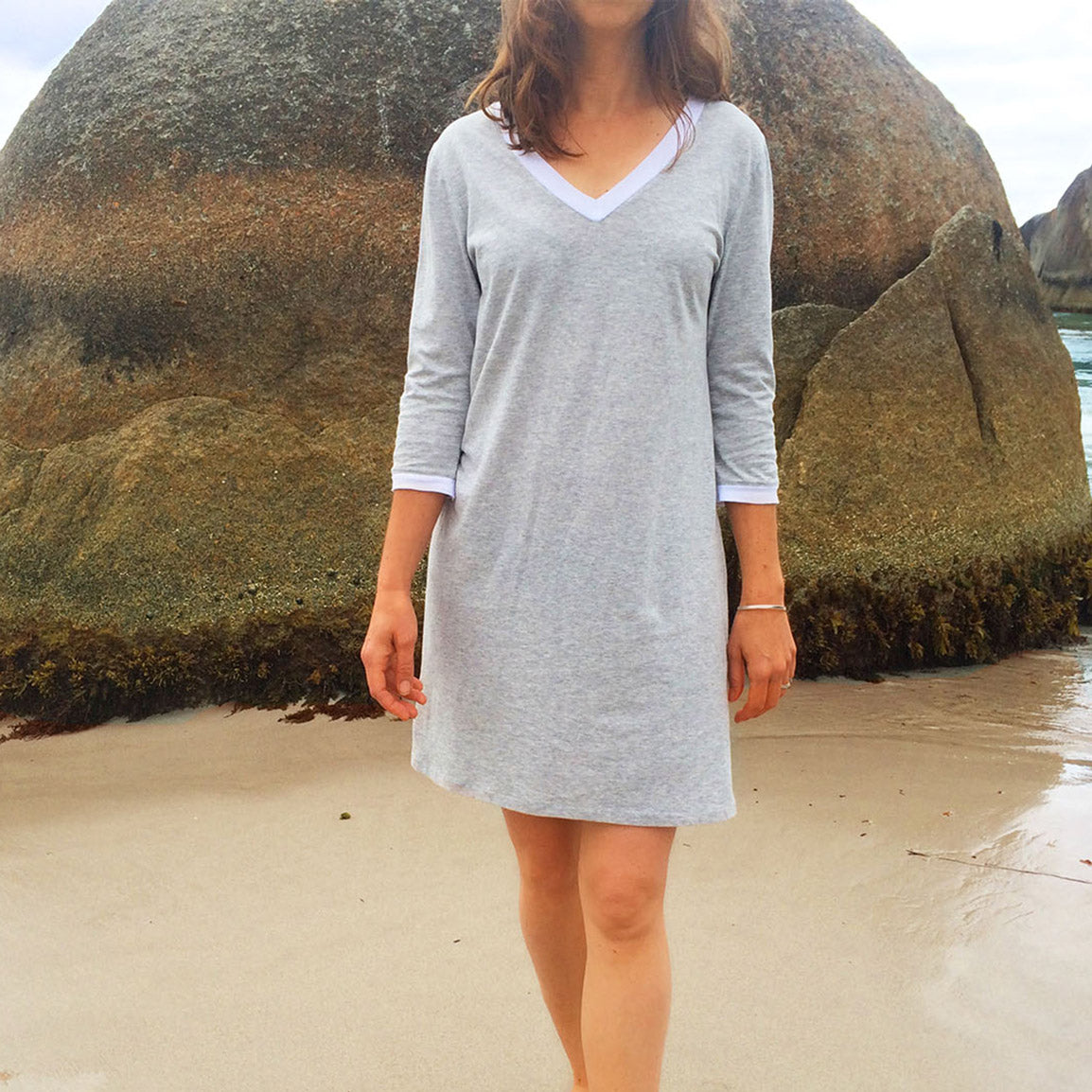 Womens cotton nighties Australia. Organic cotton and lace nightgown made in Australia.