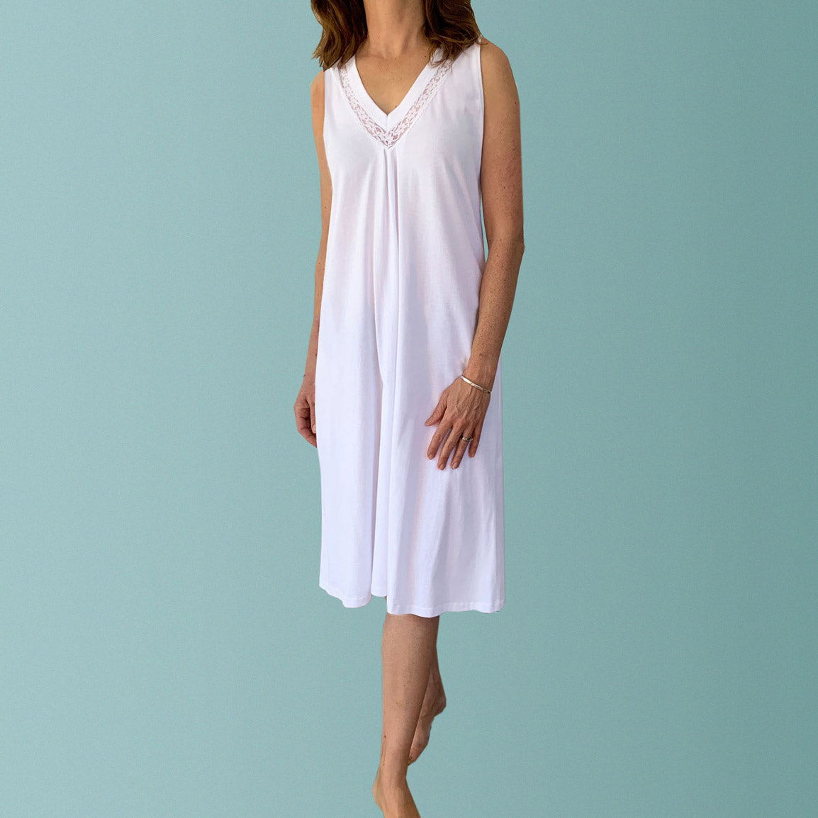 Plus size women's sleepwear. Organic cotton and lace nightgown made in Australia. Black and white nighties. Nighties buy online