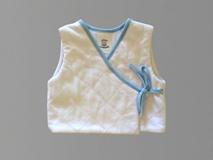 Little Wombats White Organic Cotton Quilted Vest